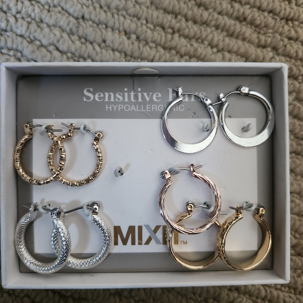 Mixit Gold And SilverGold Hoop Earrings Versatile Collection 5$